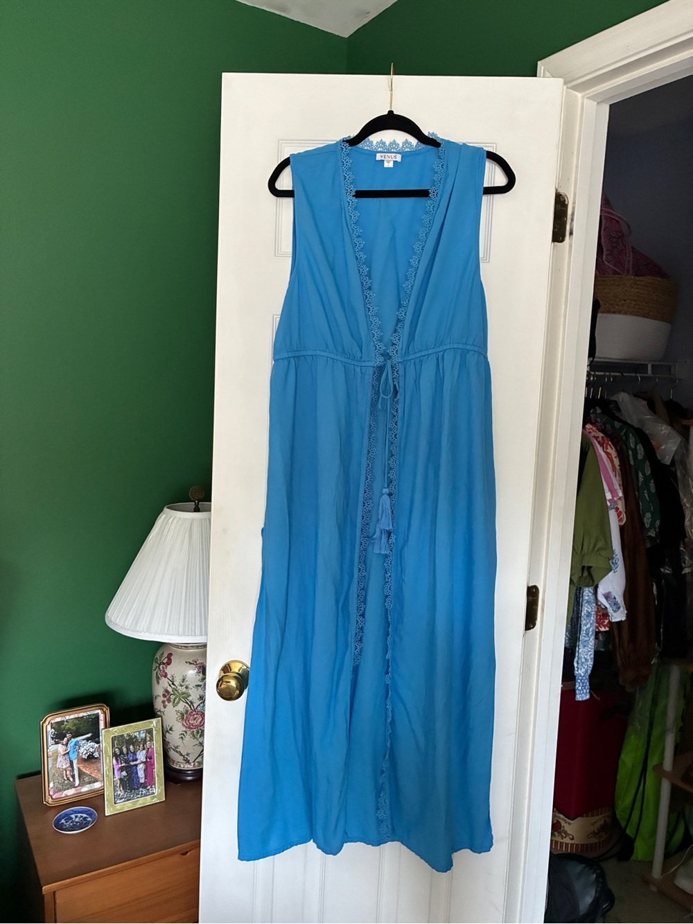VENUS Blue Swim Coverup with Tassel Tie